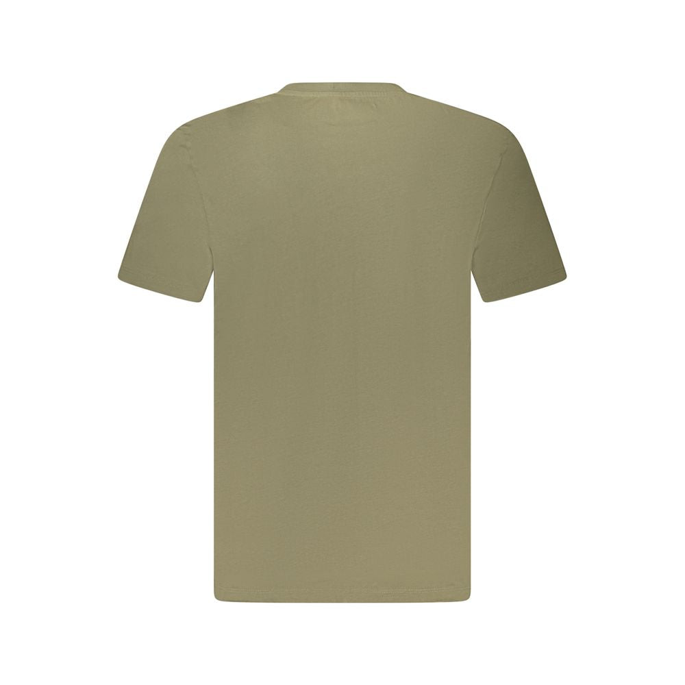 Rear view of Timberland Green Cotton T-Shirt, regular fit, crew neck, short sleeves, made of 100% organic cotton.