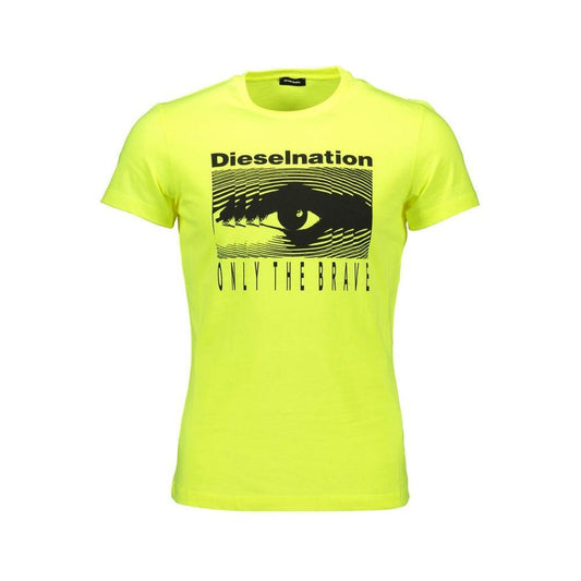 Diesel Yellow Cotton Men T-Shirt DI-36851-XL