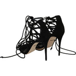 Dolce & Gabbana Black Suede Strap Stilettos Sandals LA5958-36.5