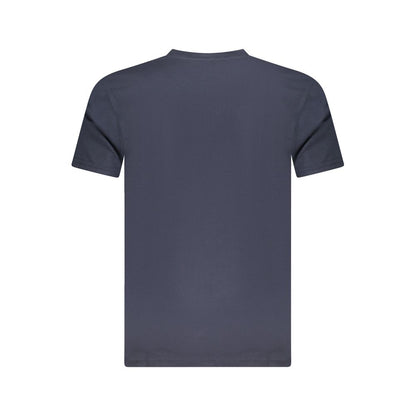 Cavalli Class Blue Cotton Men T-Shirt showcasing iconic back design for trendsetting style.