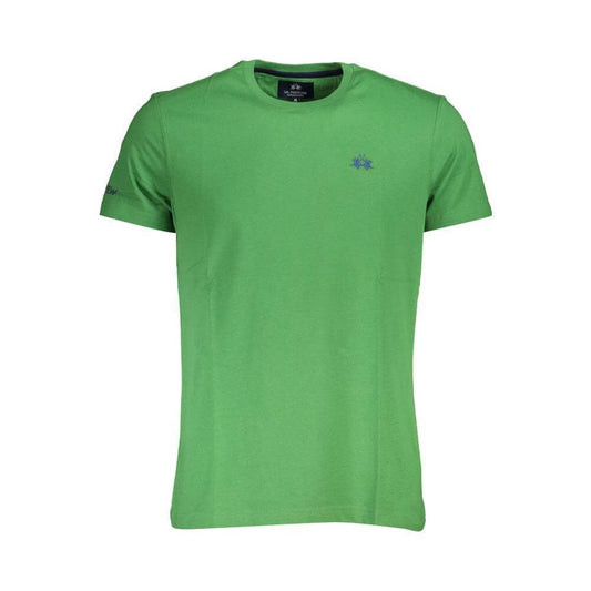 La Martina Green Cotton Men T-Shirt LA-37496-M