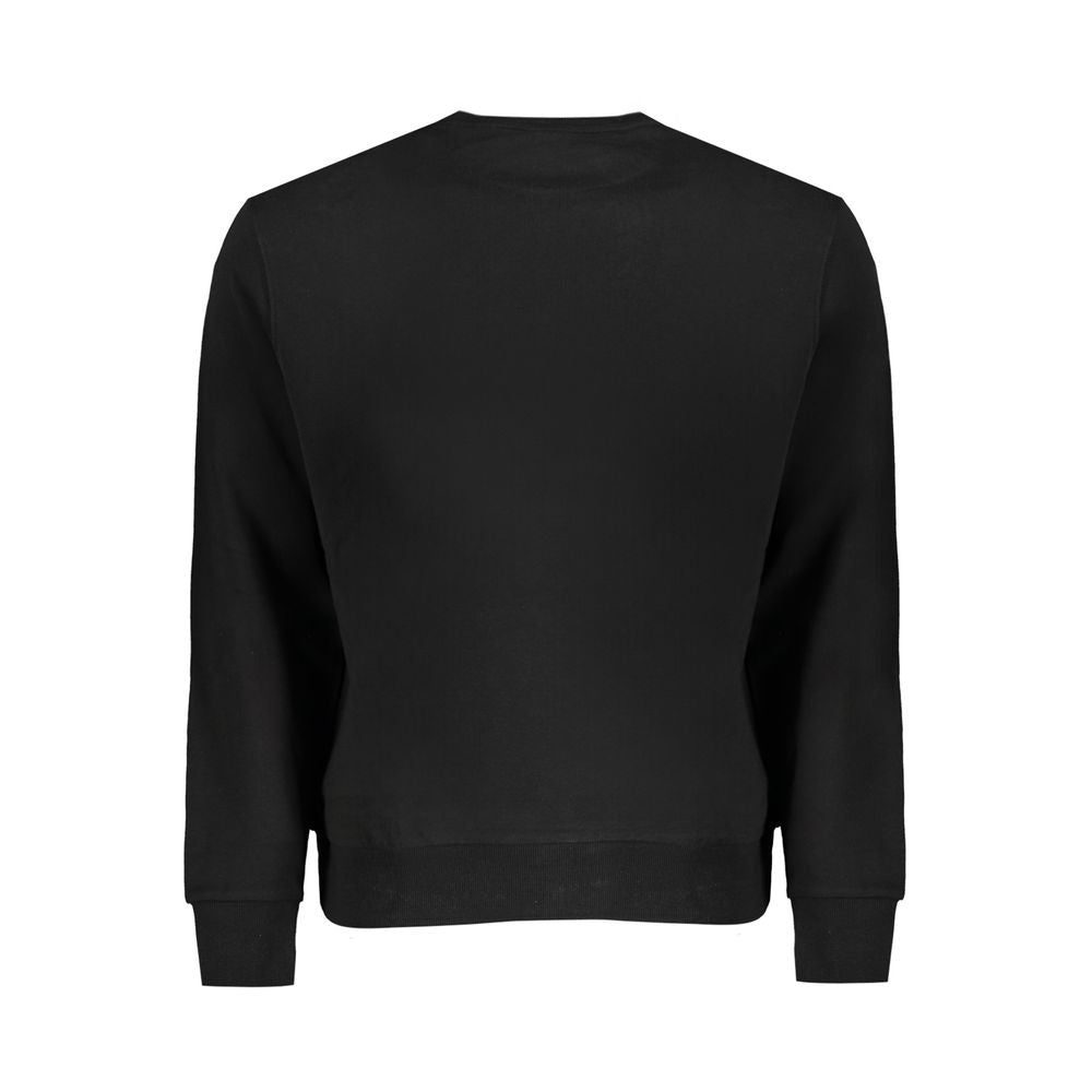 Back view of North Sails Black Cotton Men Sweater, long sleeve classic design.