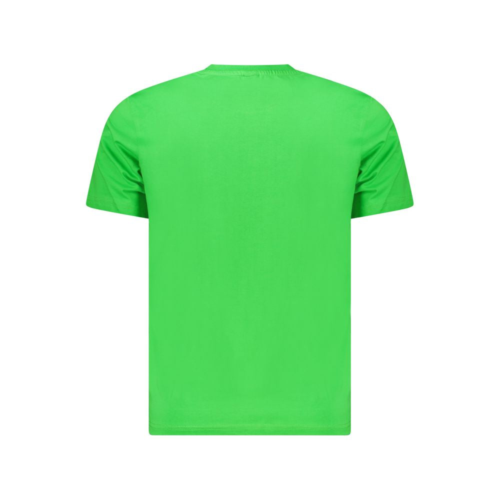 Back view of North Sails Green Cotton Men T-Shirt with crew neck and breathable fabric.
