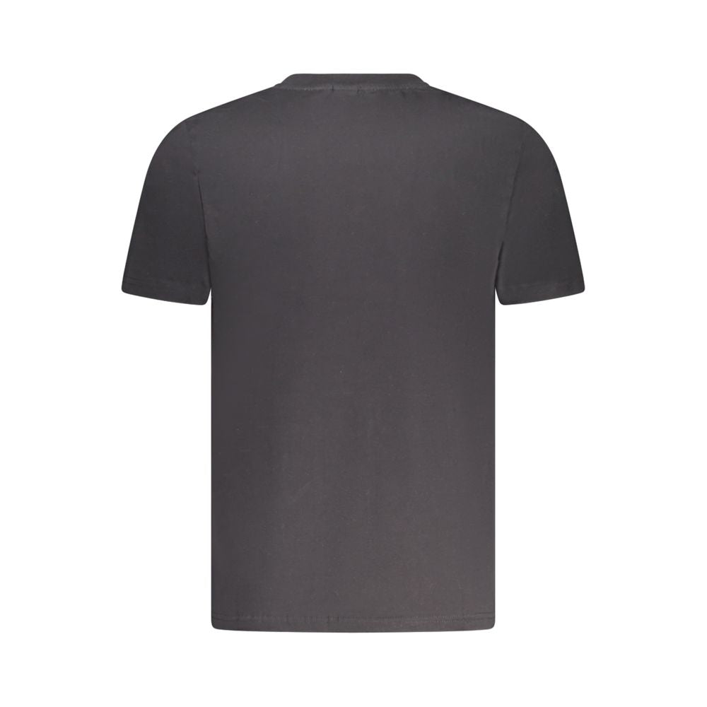 Back view of North Sails Black Cotton Men T-Shirt showcasing premium quality fabric and sleek design.