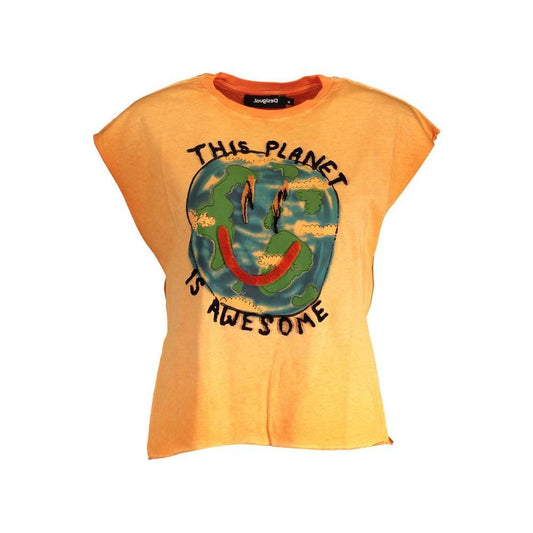 Desigual Orange Cotton Women Top DE-37029-XL