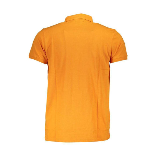 Cavalli Class Orange Cotton Men Polo Shirt CA-37685-M