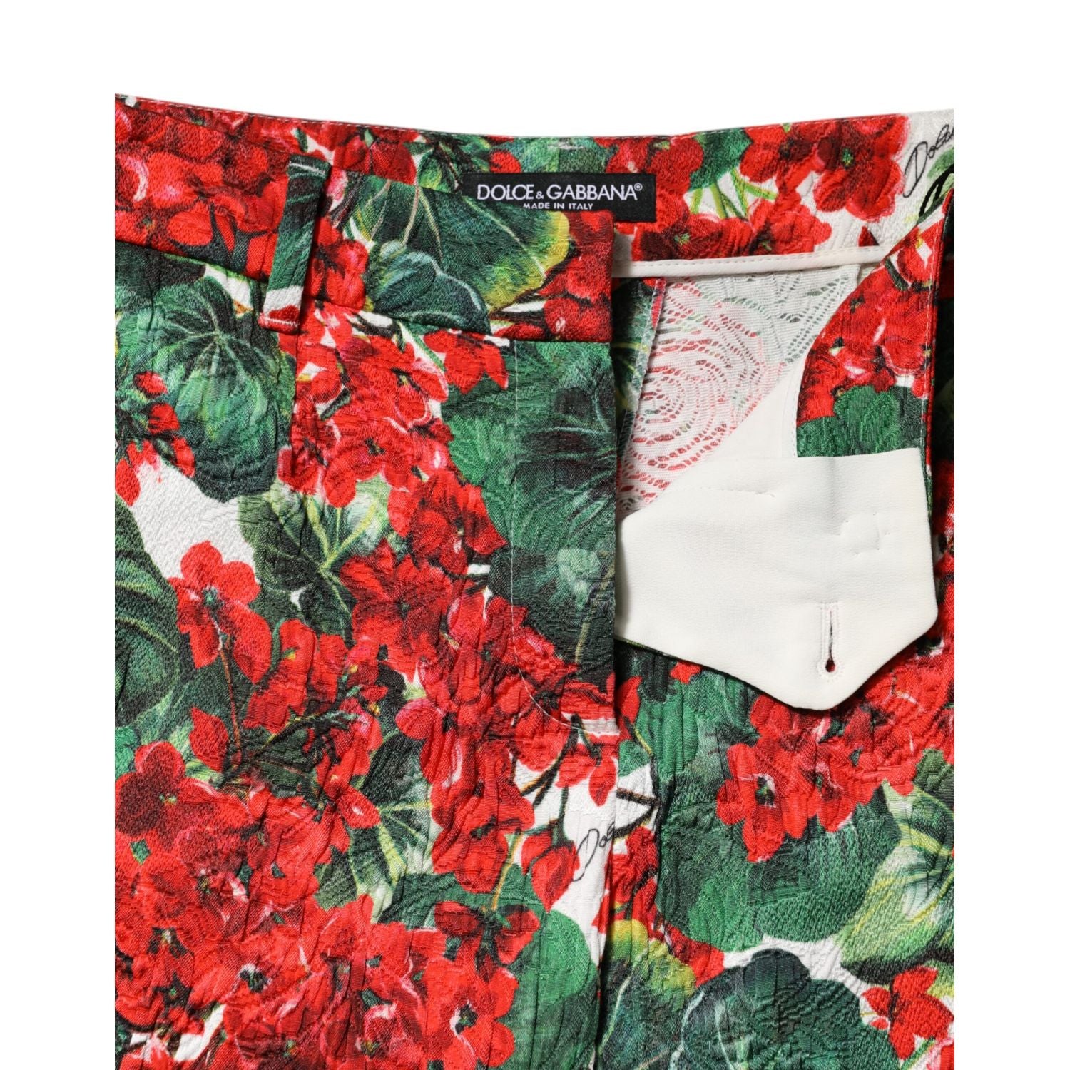 Dolce & Gabbana Multicolor Floral Print Cropped Pants