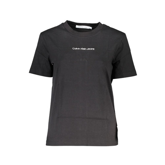 Calvin Klein Black Cotton Women T-Shirt CA-37142-2XS