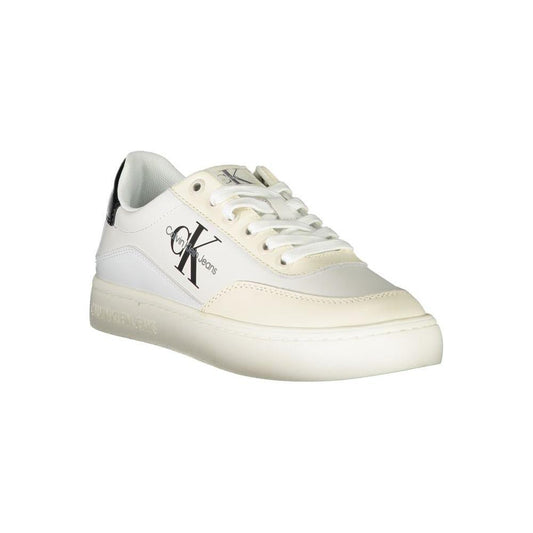 Calvin Klein Chic White Lace-Up Sneakers with Contrast Detailing CA-25093-EU36/US6