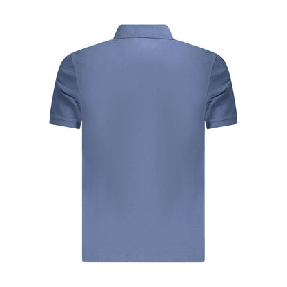 Timberland Blue Cotton Polo Shirt, short sleeve, regular fit, 2 buttons, with embroidery logo design.