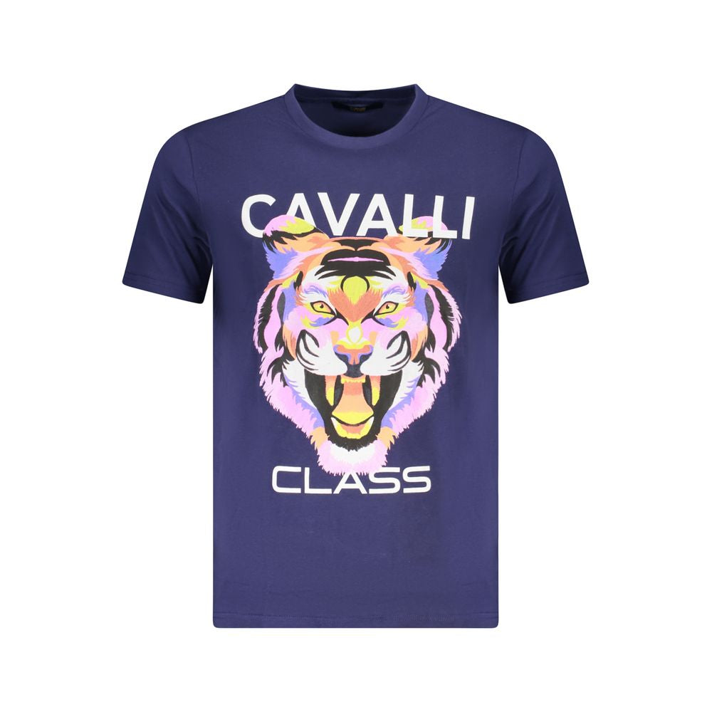 Cavalli Class Blue Cotton Men T-Shirt
