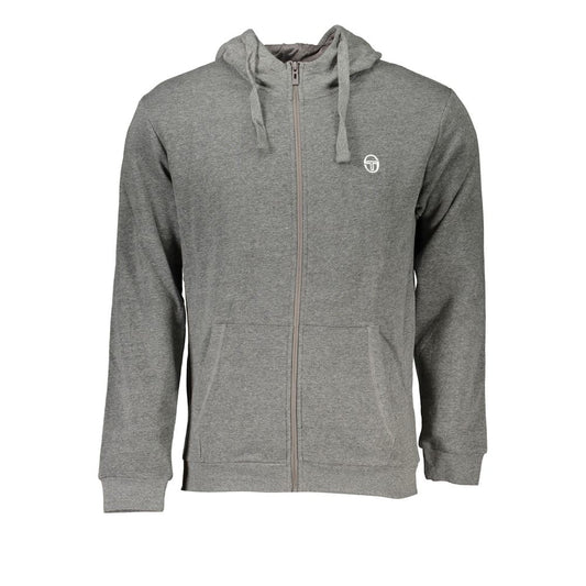 Sergio Tacchini Gray Cotton Men's Hooded Sweater