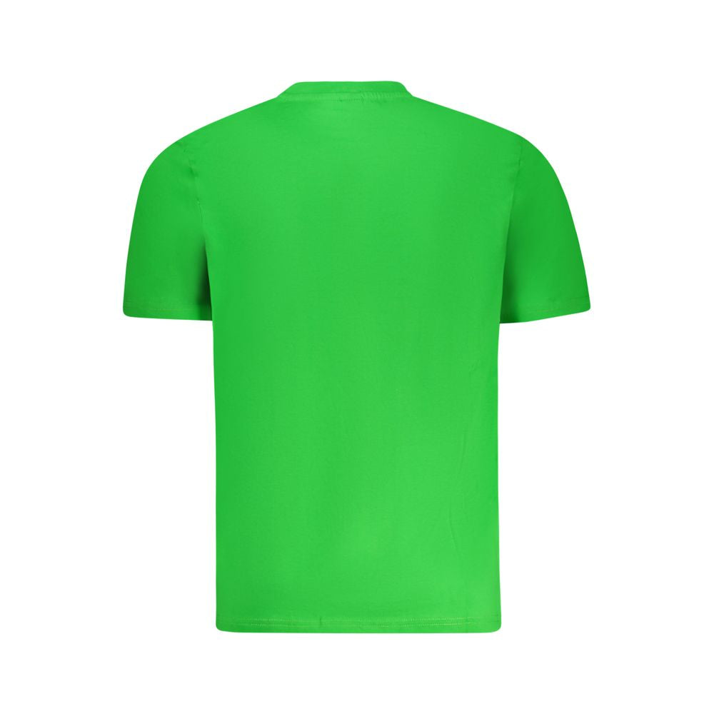 Back view of North Sails Green Cotton Men T-Shirt, showcasing vibrant color and design.