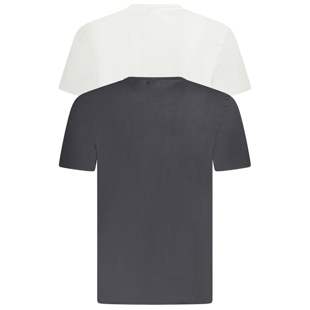 Fila White Cotton Men T-Shirt bi-pack featuring black and white organic cotton tees with bold logo print for casual style.