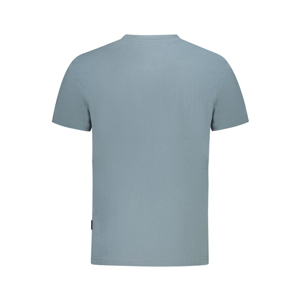 Back view of plain grey men's t-shirt showcasing simple design.