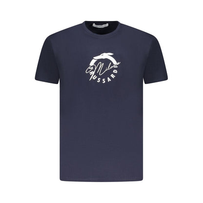 Trussardi Blue Cotton Men T-Shirt with logo and distinctive print