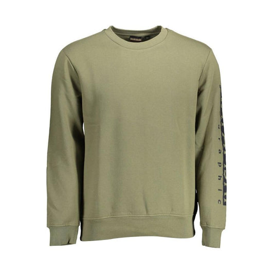 Napapijri Green Cotton Men Sweater NA-37049-S