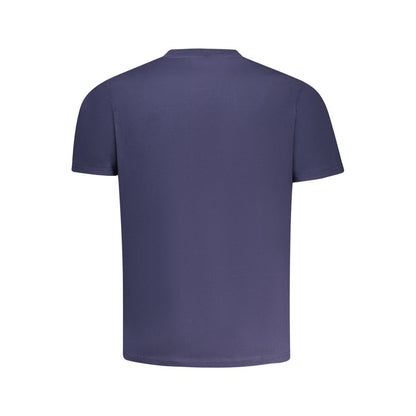Back view of North Sails Blue Cotton Men T-Shirt showcasing soft cotton fabric in vibrant blue color.