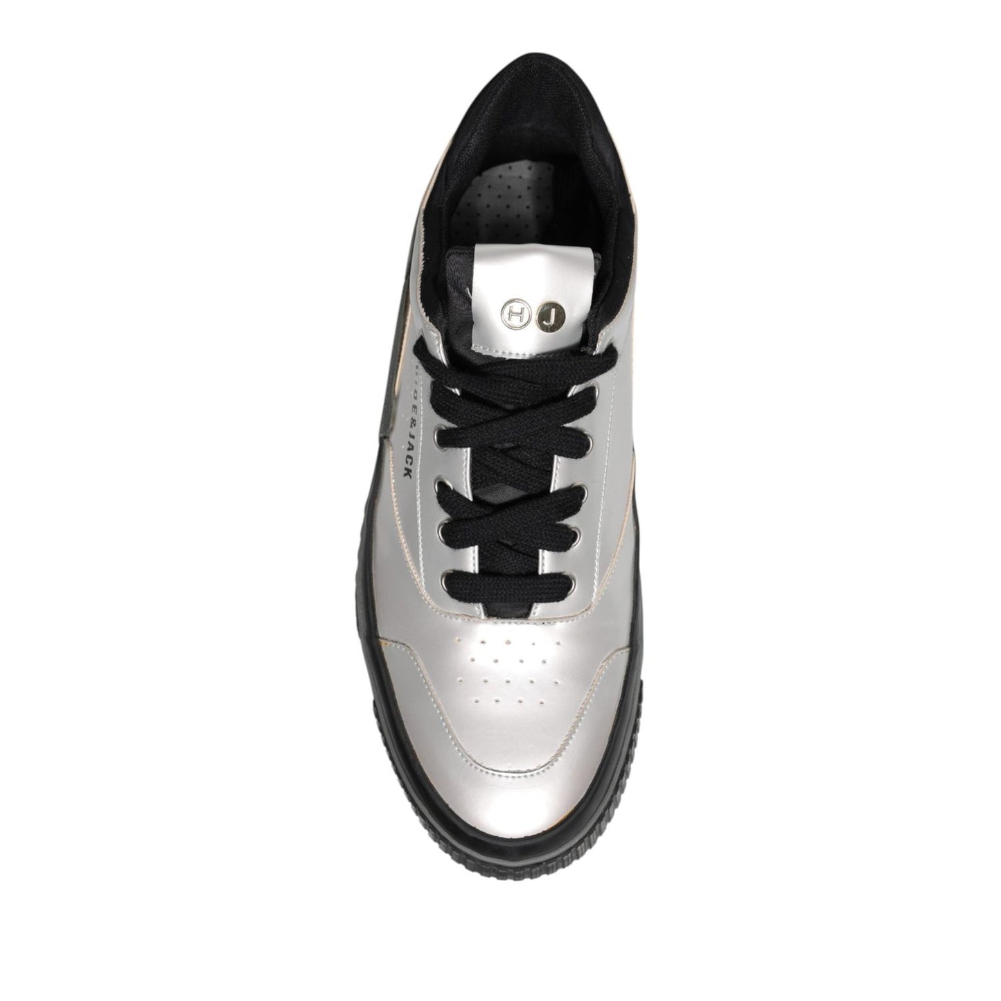 HIDE & JACK Metallic Silver Low Top Lace Up Sneakers Shoes MV7280-43