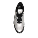 HIDE & JACK Metallic Silver Low Top Lace Up Sneakers Shoes MV7280-43