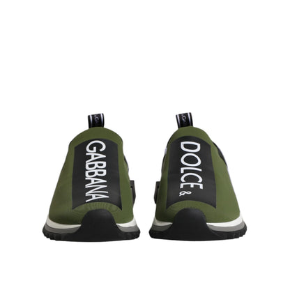 Dolce & Gabbana Green Black Slip On Sorrento Sneakers Shoes