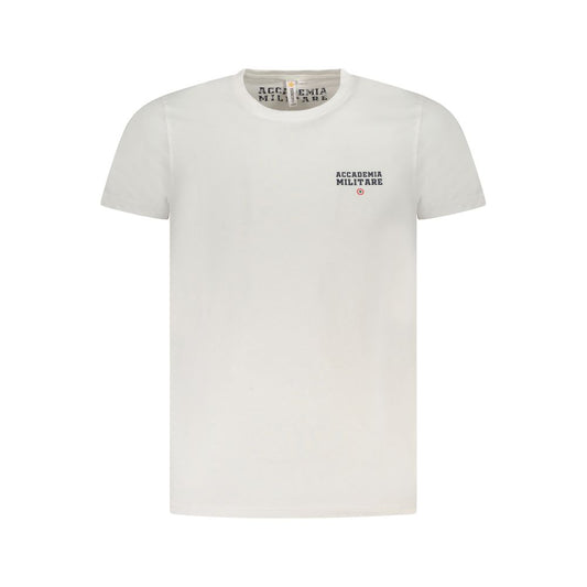 Accademia Militare White Cotton T-Shirt with short sleeves, small academy logo, and crew neck.