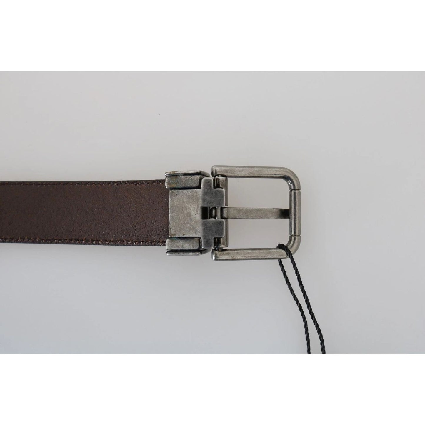 Dolce & Gabbana Blue Perforated Leather Gray Buckle Belt BEL50058-90