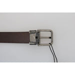 Dolce & Gabbana Blue Perforated Leather Gray Buckle Belt BEL50058-90