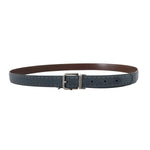Dolce & Gabbana Blue Perforated Leather Gray Buckle Belt BEL50058-90