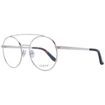 Alt Tag: Guess Gold Women Glasses Frame in full-rim metal aviator style with branded case, lenses width 52mm, temples 135mm, bridge 18mm, demo lenses.