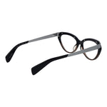Yohji Yamamoto Black Unisex Glasses Frame in acetate with full-rim cat eye design, includes branded soft case.