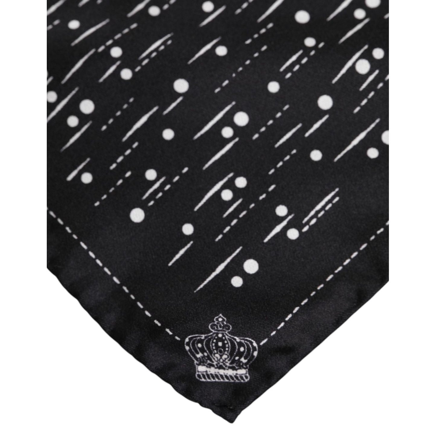Dolce & Gabbana Black White Printed Square Men Foulard Scarf