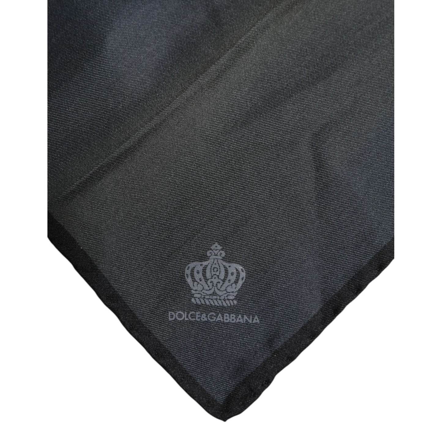 Dolce & Gabbana Blue DG Crown Silk Square Men Foulard Scarf