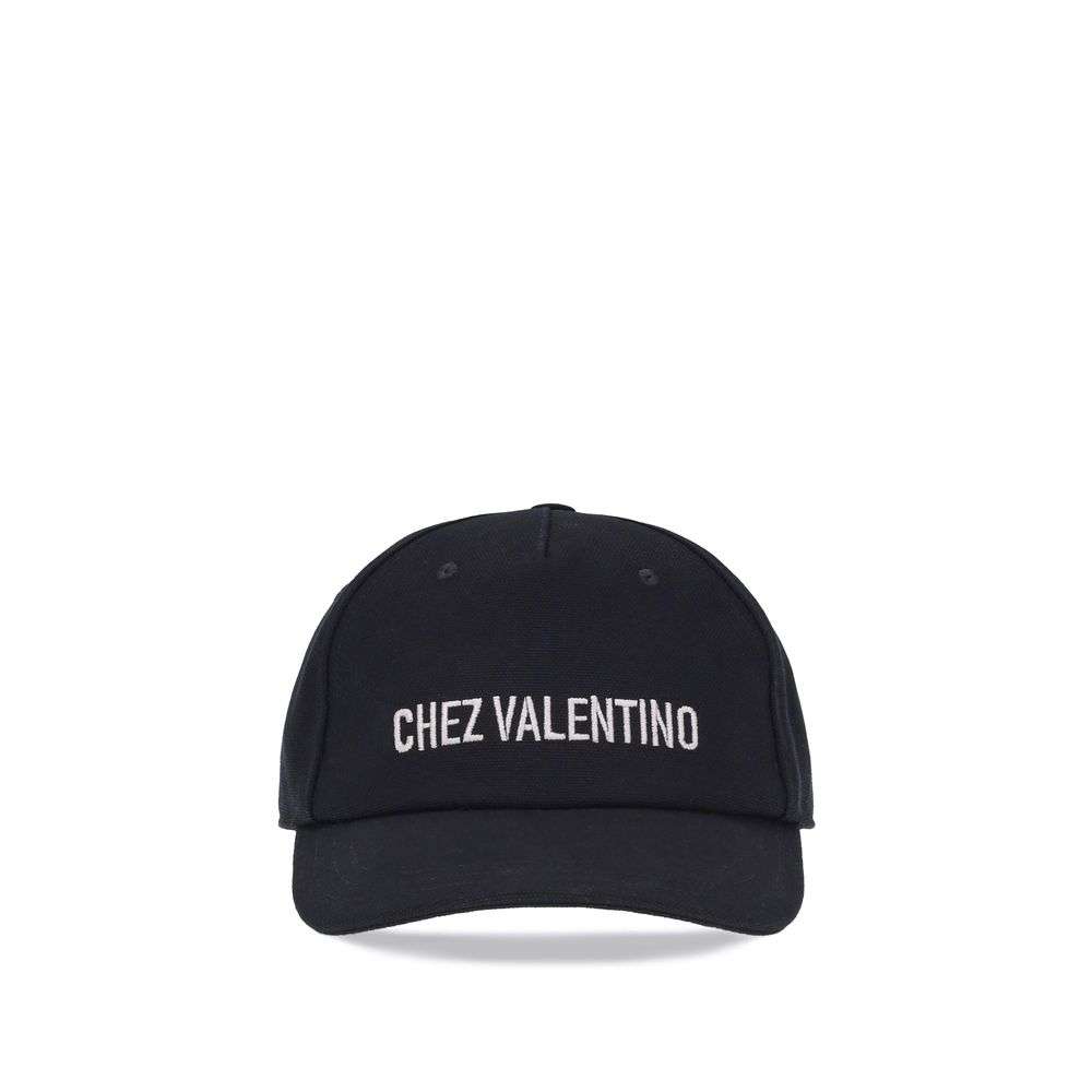 Valentino Garavani Black Cotton Cap (Baseball Hat)