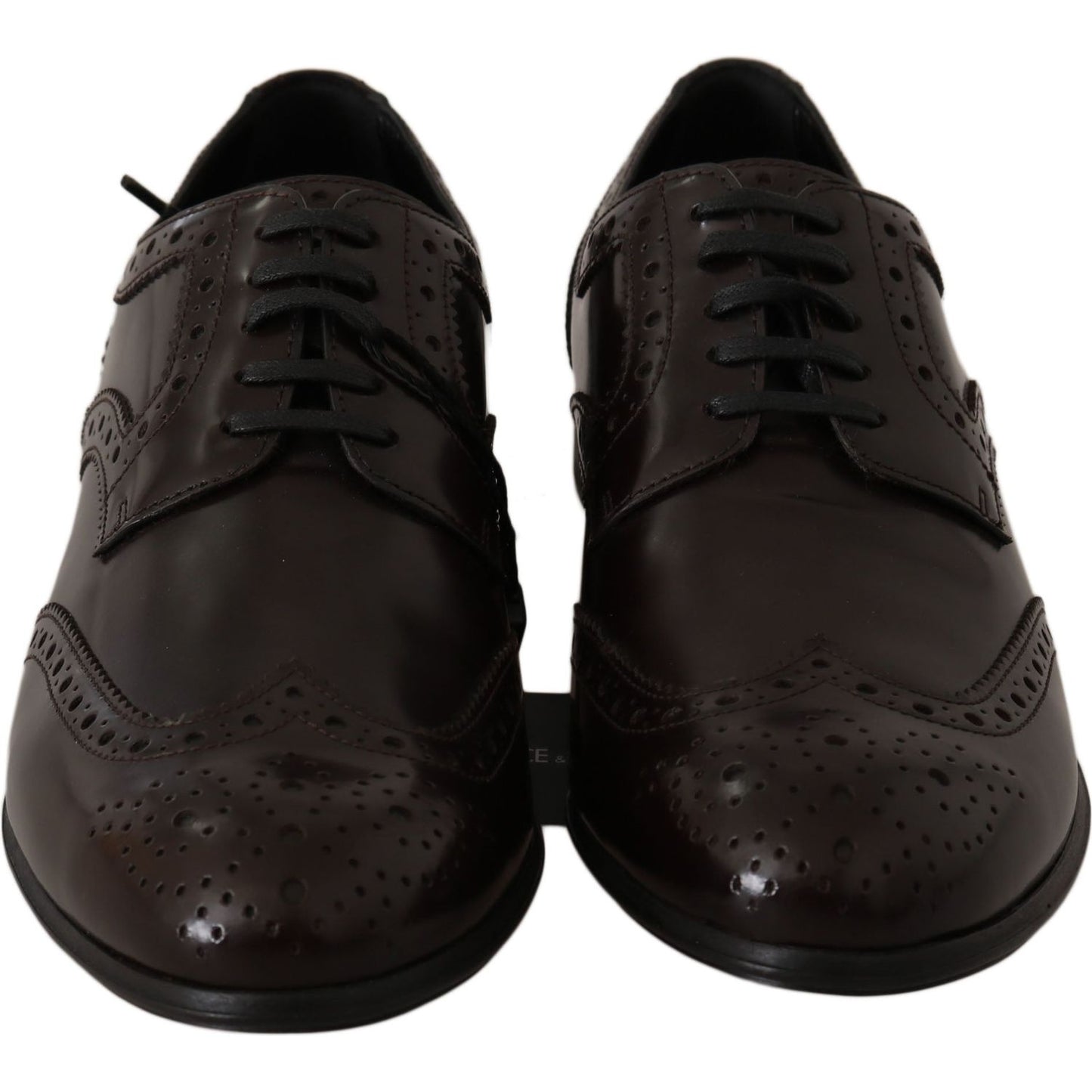 Dolce & Gabbana Brown Leather Broques Oxford Wingtip Shoes LA5979-35.5