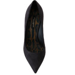 Dolce & Gabbana Gray Suede Leather Stiletto Shoes Heels LA5980-40.5