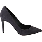 Dolce & Gabbana Gray Suede Leather Stiletto Shoes Heels LA5980-40.5