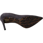 Dolce & Gabbana Gray Suede Leather Stiletto Shoes Heels LA5980-40.5