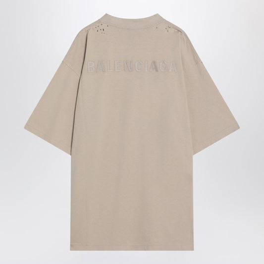 Beige New Balenciaga Back Medium Fit T-shirt