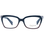 Yohji Yamamoto Blue Unisex Glasses Frame, full-rim acetate, rectangular style, includes branded soft case, size 54-17-140.