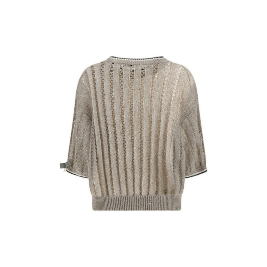 Brunello Cucinelli Openwork knit pattern Sweater with sequins BR-MCO559400CJK08-XXL