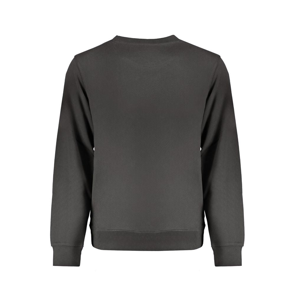 Back view of Wrangler Black Cotton Men Sweater showcasing sleek design and modern fit.