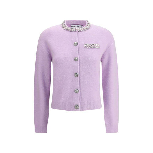 Self-Portrait Jeweled Cardigan SE-PF25085CLLILAC-M