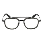 Yohji Yamamoto Gray Unisex Glasses Frame in acetate, full-rim aviator style with demo lenses, size 50-19-145, includes branded soft case.