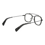Yohji Yamamoto Gray Unisex Glasses Frame in acetate with full-rim style, demo lenses, size 50-19-145, aviator design.