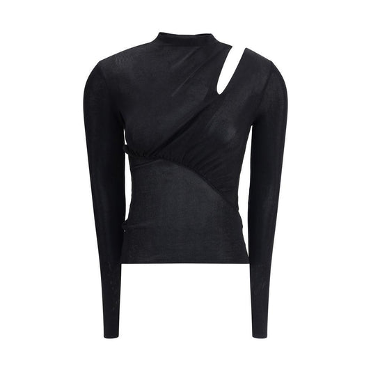 Self-Portrait Long sleeve knit Top SE-PF25086TBBLACK-M