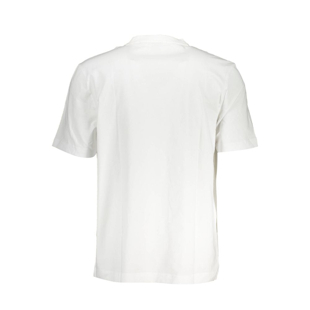 Back view of Hugo Boss White Cotton T-Shirt, short sleeve, relaxed fit, showing crew neck and organic cotton material.