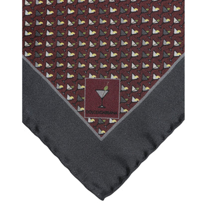 Dolce & Gabbana Maroon Cocktail Silk Square Foulard Scarf