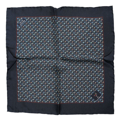 Dolce & Gabbana Blue Cocktail Silk Square Foulard Scarf