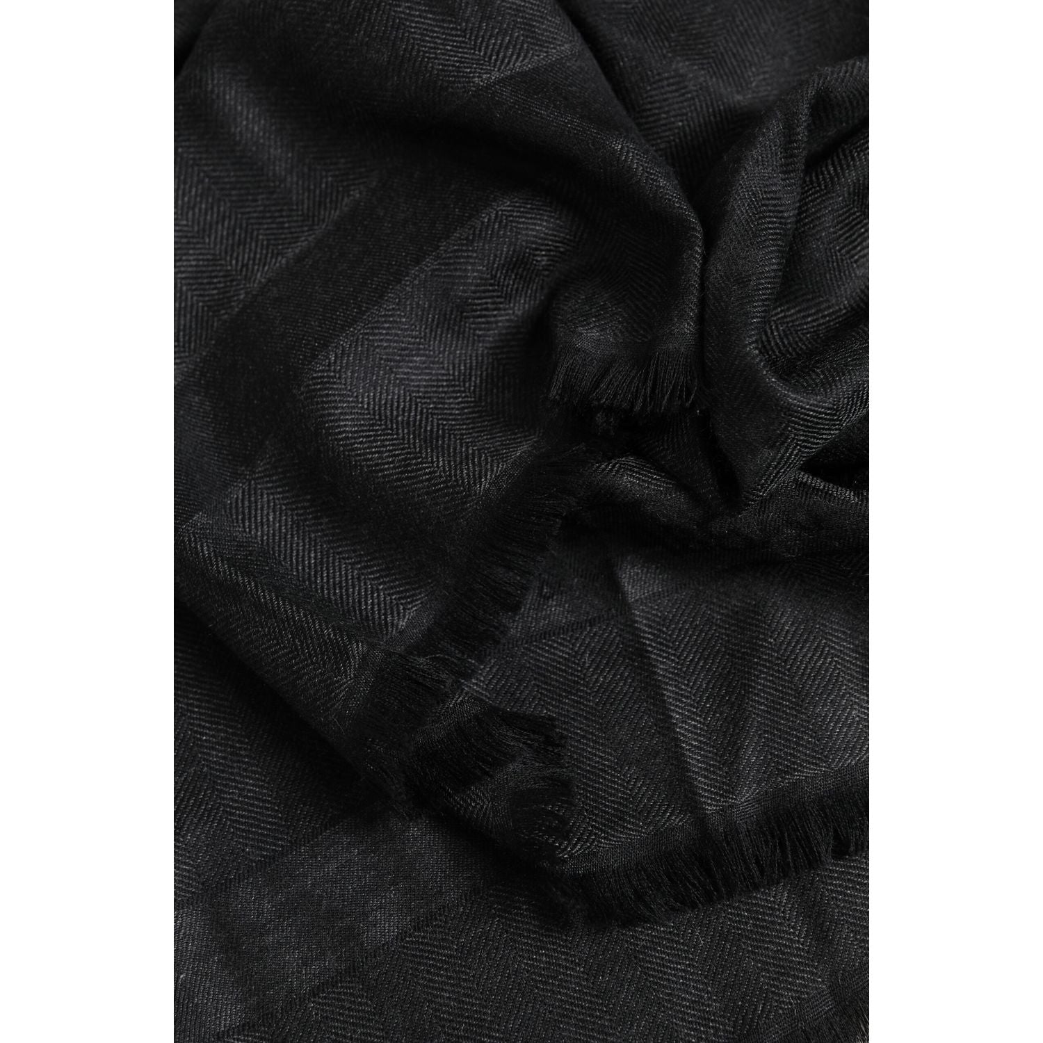 Dolce & Gabbana Dark Gray Cashmere Fringes Neck Warmer Scarf